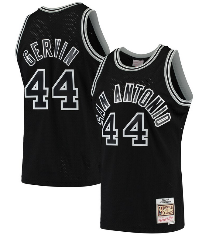 NBA San Antonio Spurs #44 George Gervin  black 1977 to 1978 Hardwood Classics Swingman Player Jersey->ncaa teams->NCAA Jersey